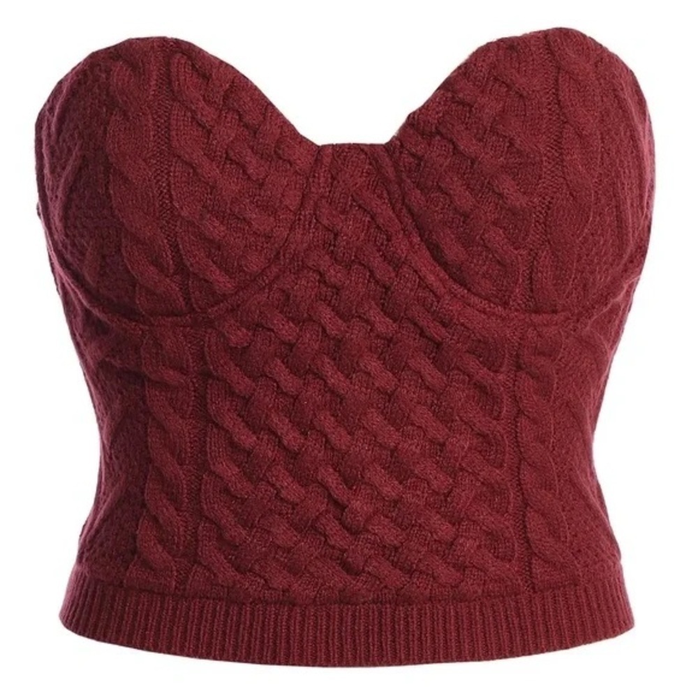 NWT JLUXLABEL Berry Davina Sweater Knit Bustier Top